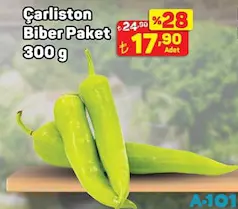 ÇARLİSTON BİBER PAKET 300 G fiyat ve kampanya bilgisi